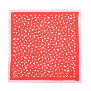 KATE SPADE ♠️ Fluttering Red Heart Links Silk Bandana NWT
